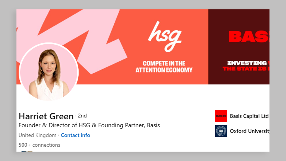 A screen grab from Harriet Green's Linkedin page