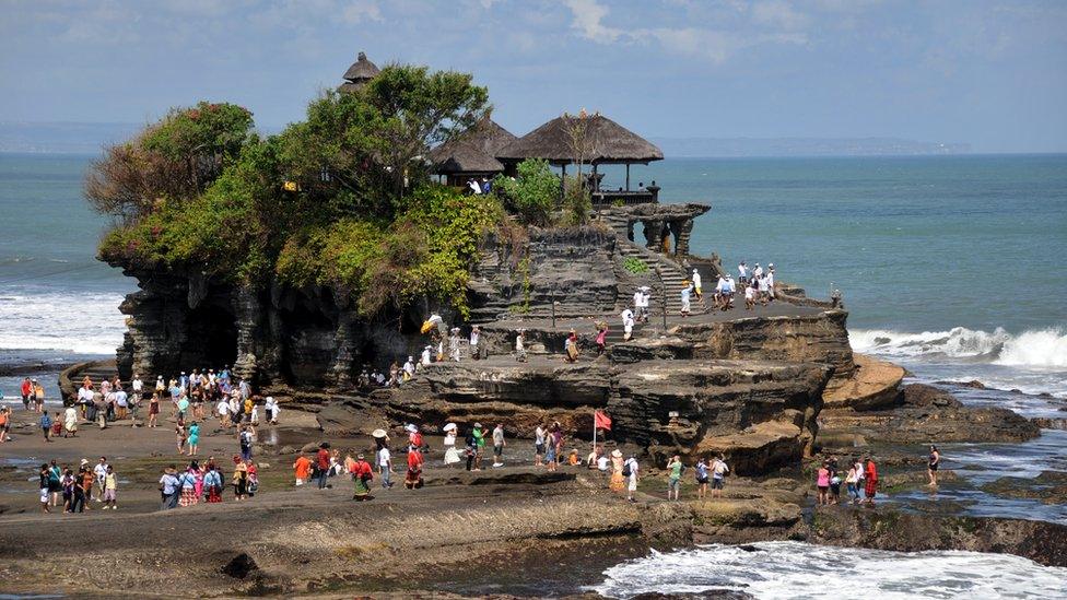 Bali temple in the sea at Tanah Lot