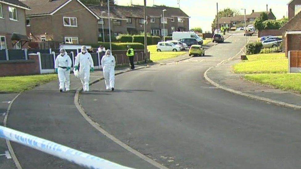 Police at Atholl Drive, in Heywood