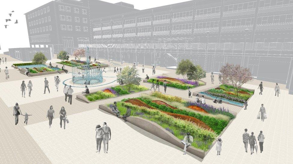 How upper precinct could look, in images shared as part of the Transforming your city presentation last year