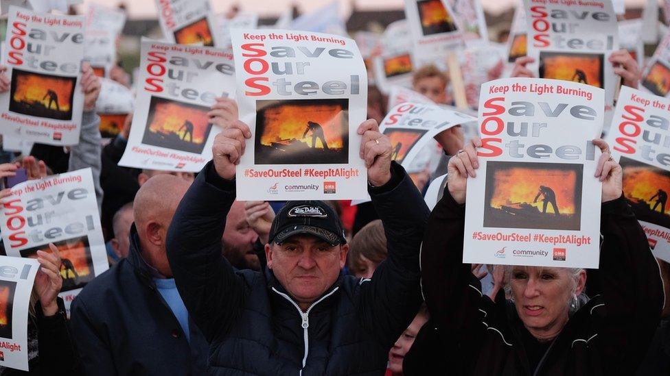 Protestors at Redcar