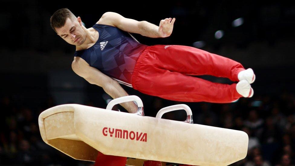 Max Whitlock on the pommel horse