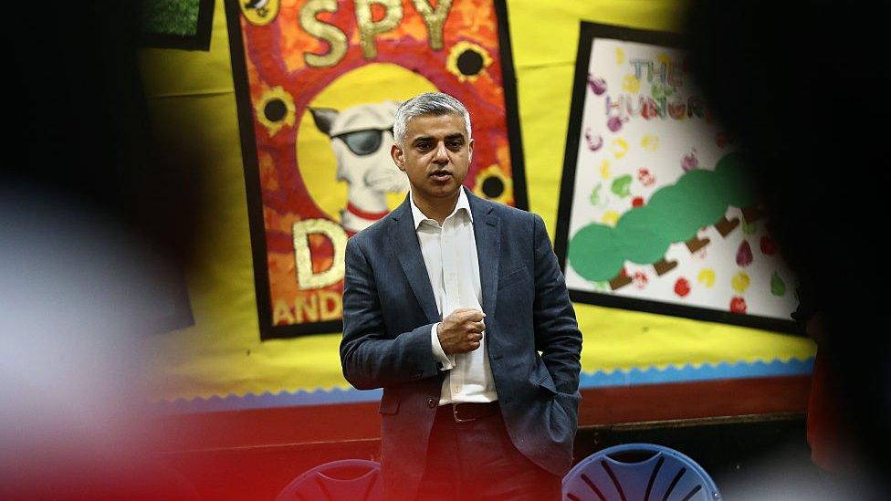 Mayor Sadiq Khan visits a school before the coronavirus pandemic