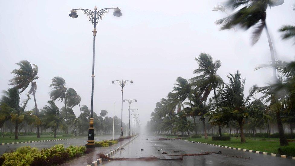 Flooded street near Salalah