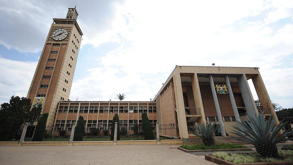 A photo taken on September 5,2013 shows the parliament buildings in Nairobi