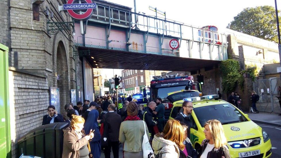 Outside Parsons Green tube station