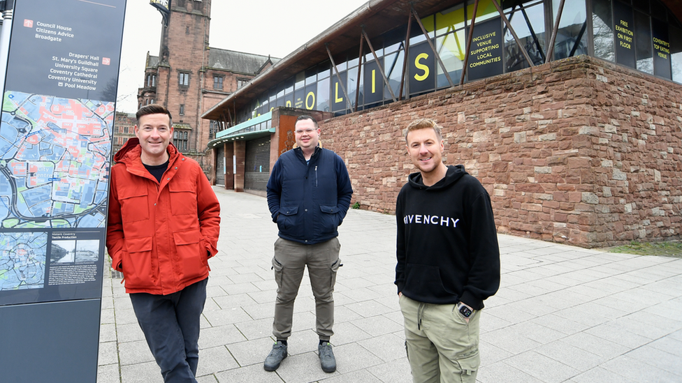 Richard Easter with Kieran Jones and John Dalziel of The Yard outside the new venue on Earl Street