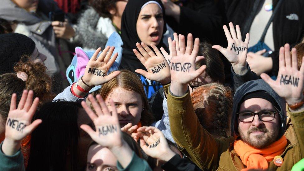 Participants arrive for the March for Our Lives Rally in Washington, DC on 28 March 2018.