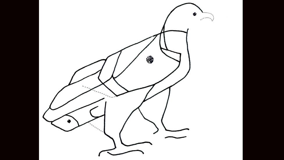 Illustration of eagle carving on the stone