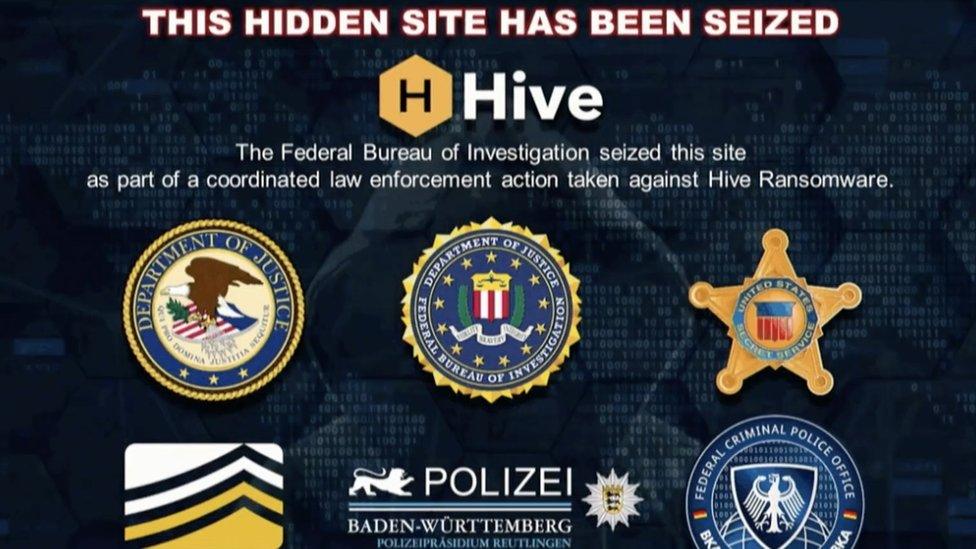 The seizure notice which now appears on Hive crew's websites