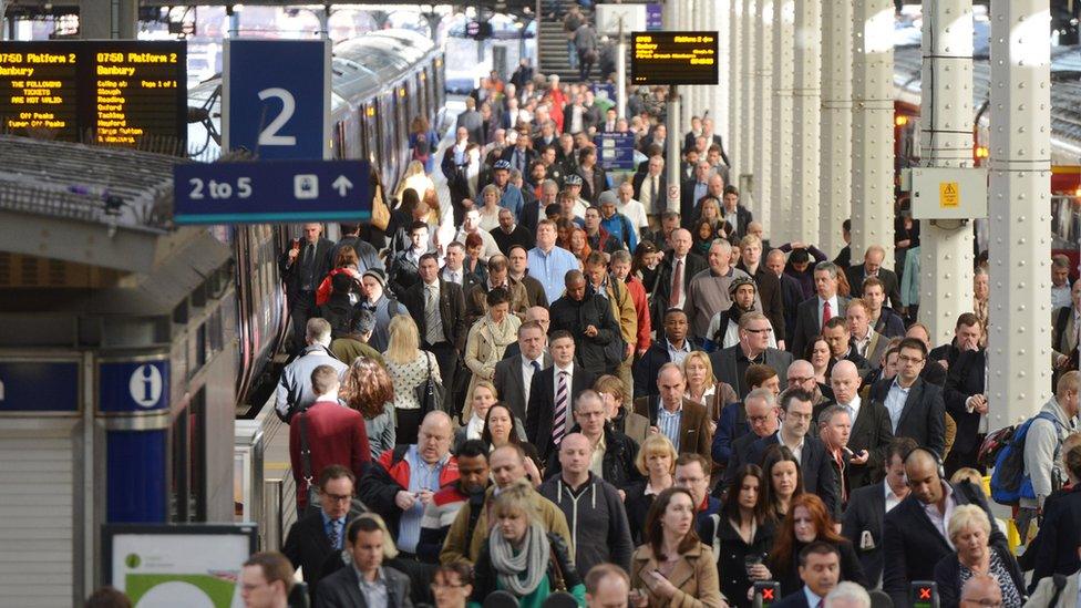 Commuters at Paddington station