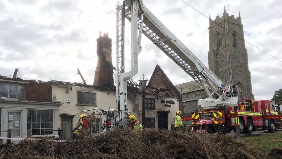 Emergency services at scene of blaze