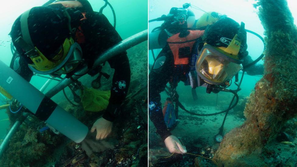 Divers on HMS Invincible 1744