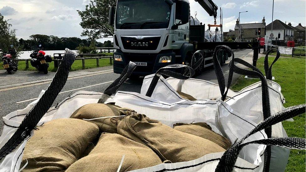 Sandbag delivery Glasson Dock