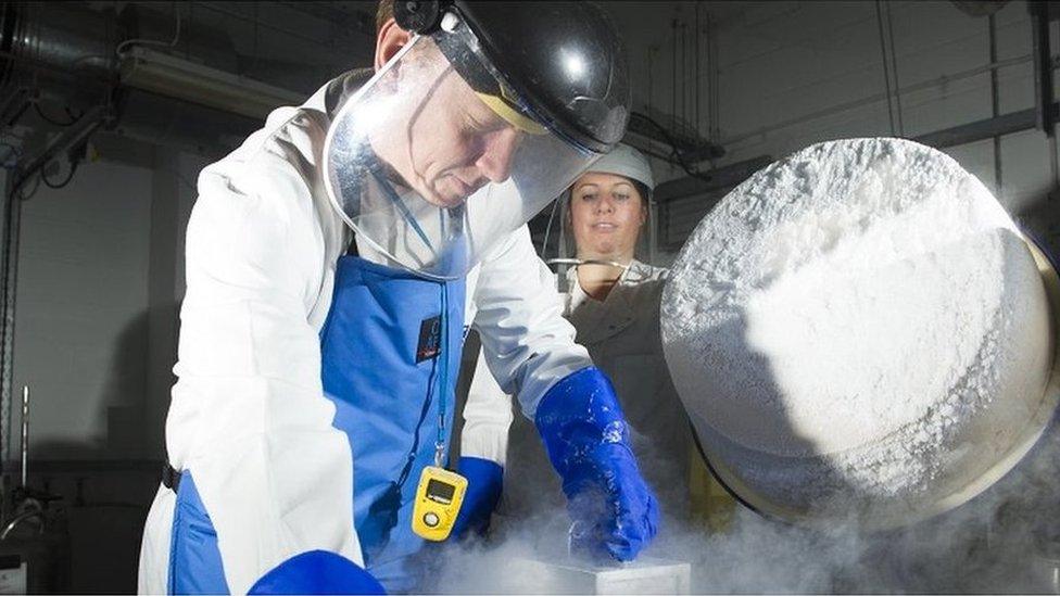 Dr Rod Mitchell – placing tissue samples into storage