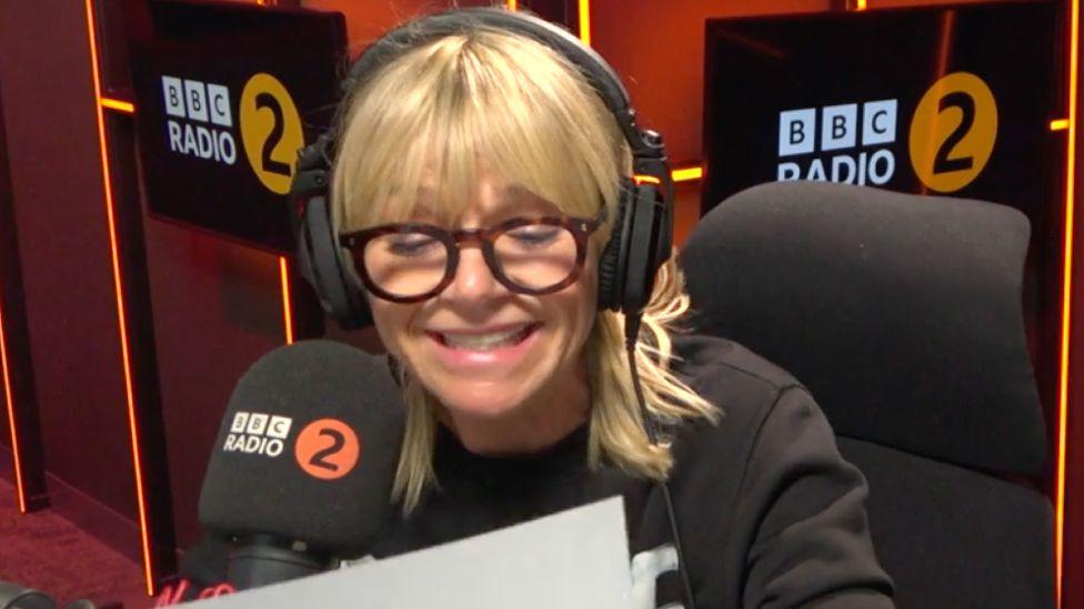 Zoe Ball presenting her final Radio 2 breakfast show