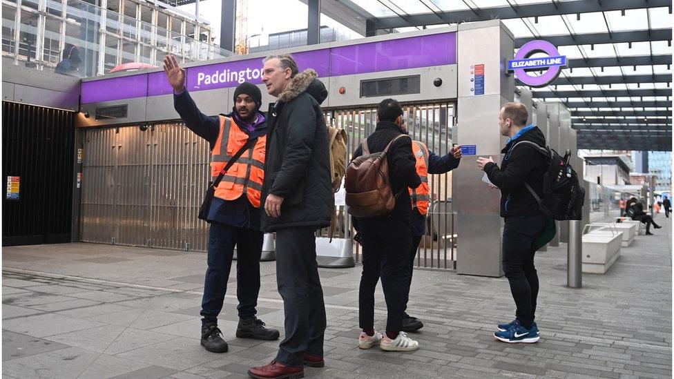 Outside Paddington station Elizabeth line entrance