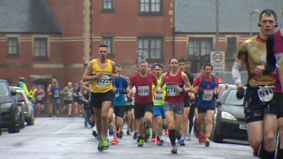 Newport half marathon runners