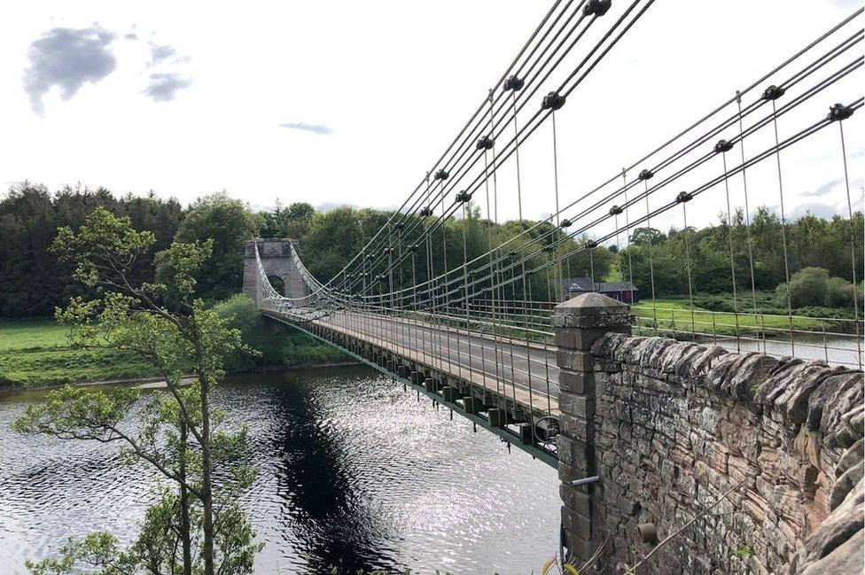 The bridge from the England end looking towards Scotland