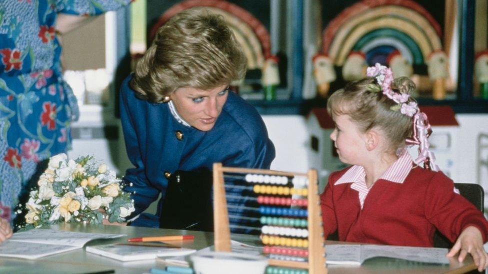 Princess Diana at Riddlesworth Hall in 1989