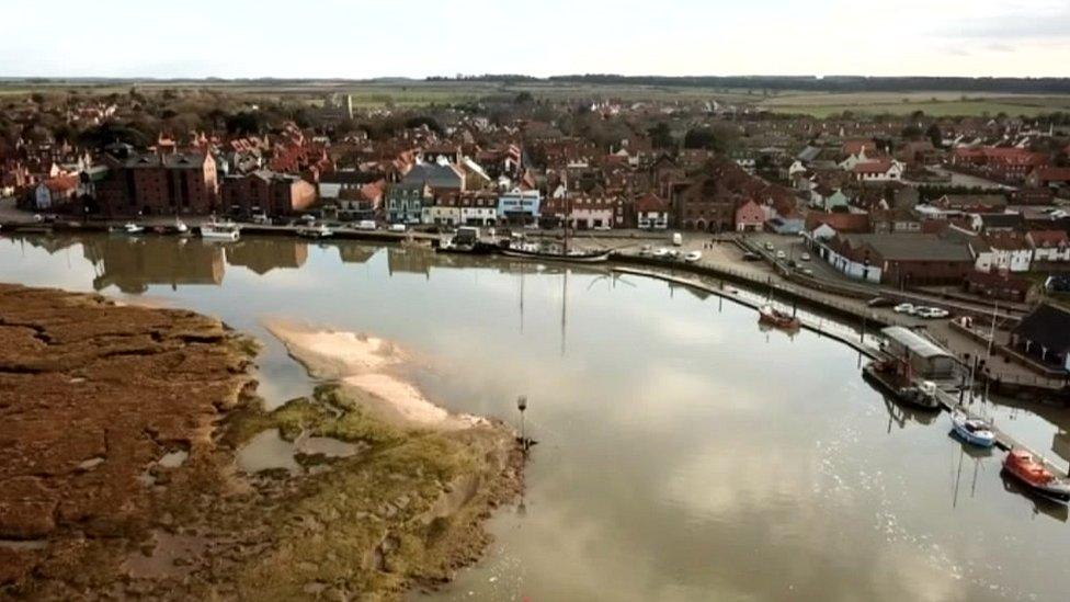 Aerial view of Wells-next-the-Sea