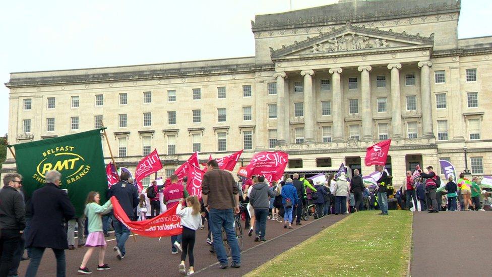 cost of living demonstration at Stormont