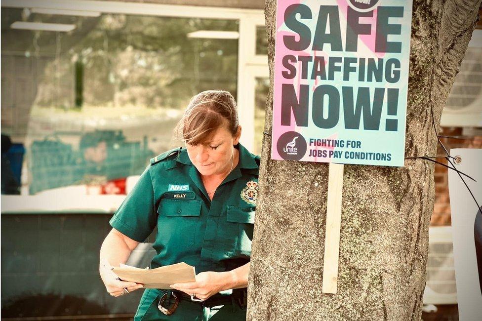 Striking workers in Dartford