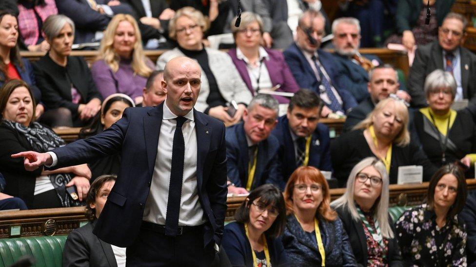 Stephen Flynn and SNP MPs in Commons