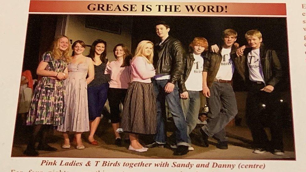 Ed Sheeran in a school production of Grease