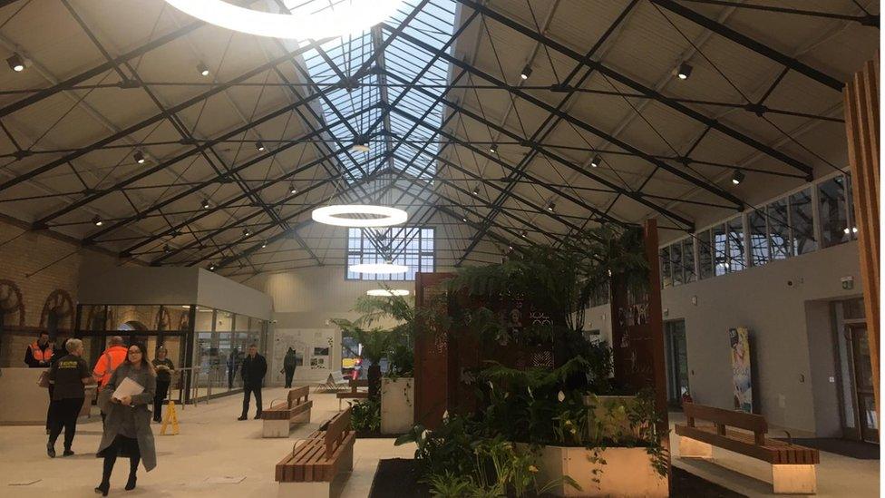 Interior of Derry train station