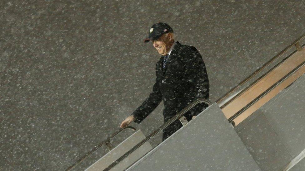 Biden in the snow