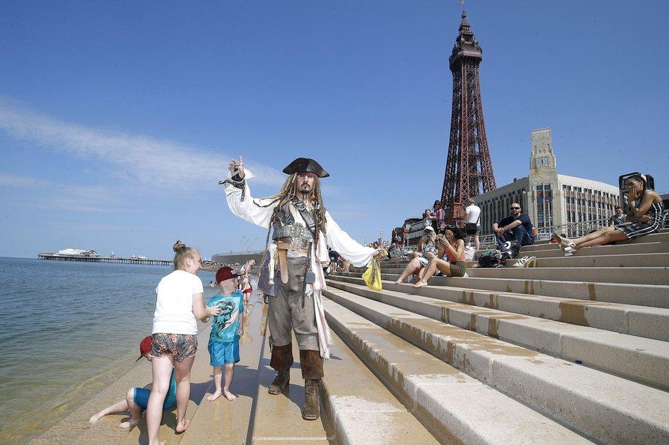 Captain Jack impersonator in Blackpool