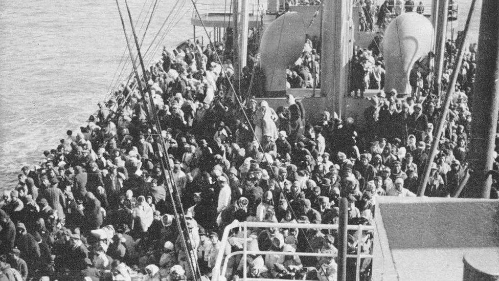 The deck of the SS Meredith Victory