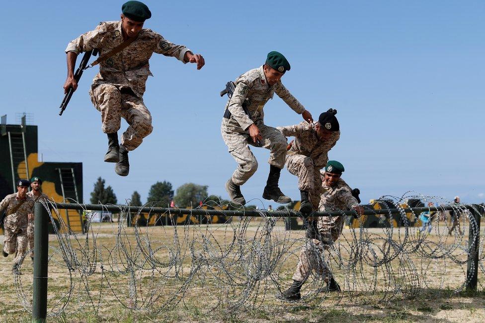 Marines from Iran take part in the International Army Games 2019 at the Khmelevka firing ground on the Baltic Sea coast in Kaliningrad Region, Russia August 5, 2019