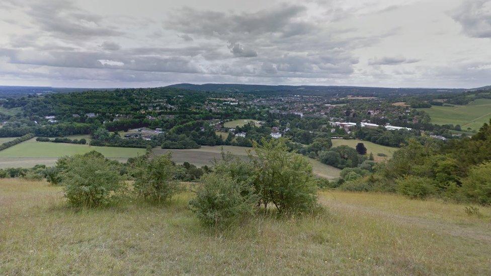 View from Box Hill to Dorking