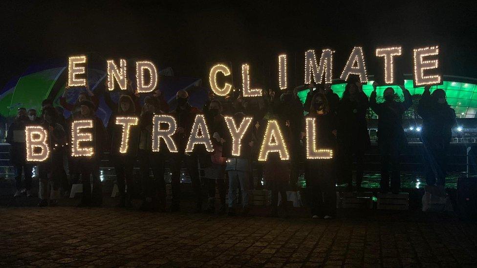 End climate betrayal message