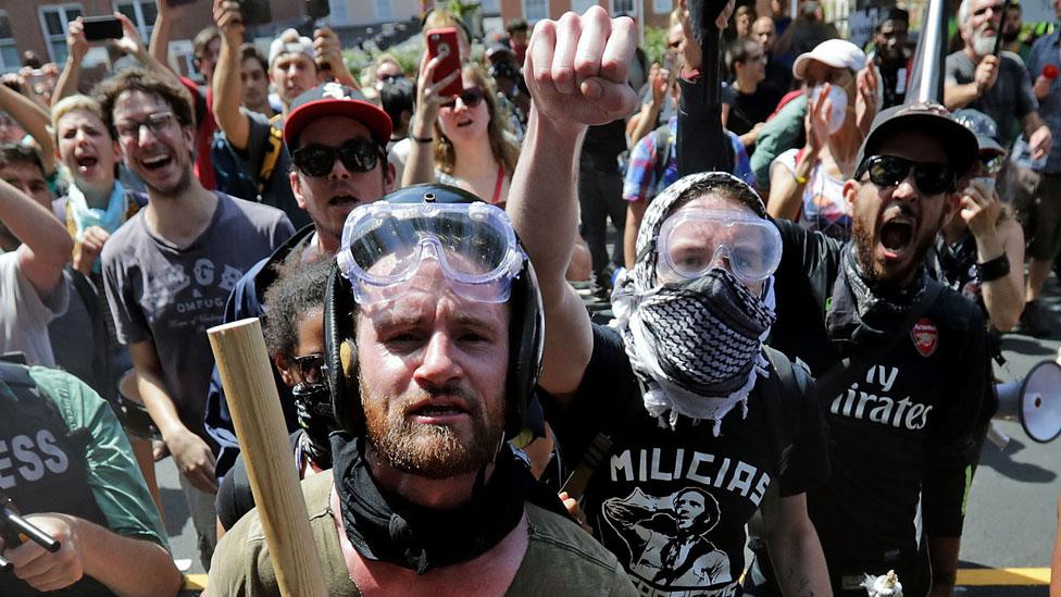 Protesters in Charlottesville