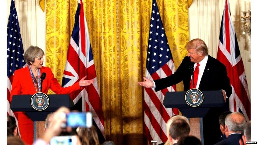 Theresa May and Donald Trump