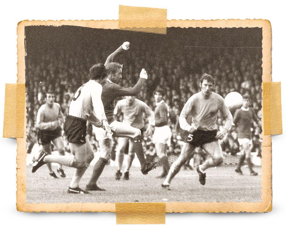 Hull City and Manchester United in action in their Watney Cup semi-final