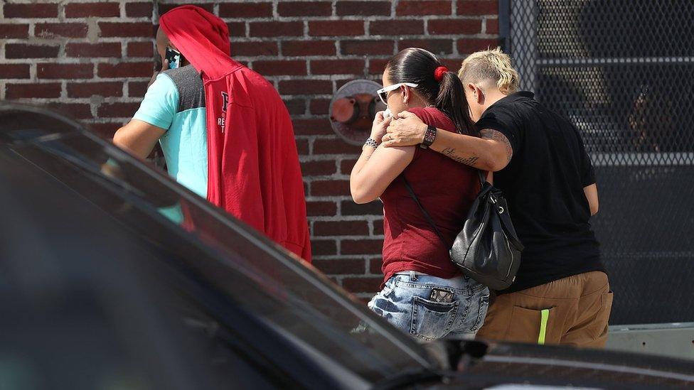 People arrive at the Beardall Senior Center to learn from authorities if their relative or friends were killed in the Pulse nightclub shooting in Orlando, Florida (13 June 2016)