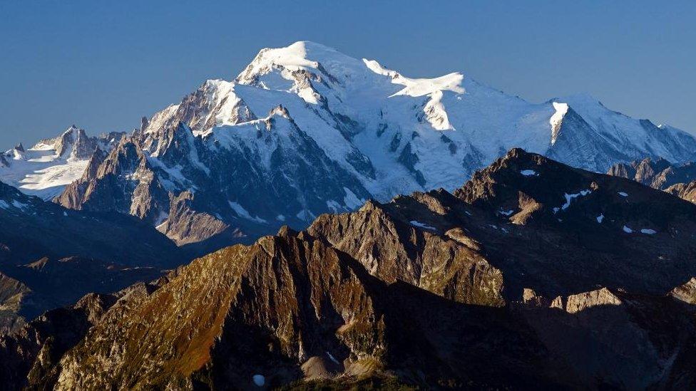 Mont Blanc photographed from Switzerland