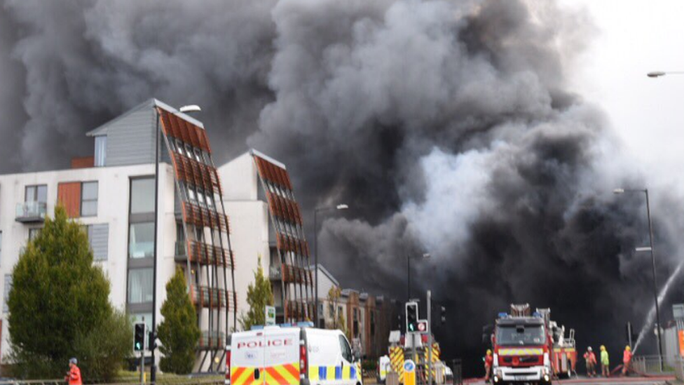 Residents from nearby flats were evacuated after smoke engulfed their homes