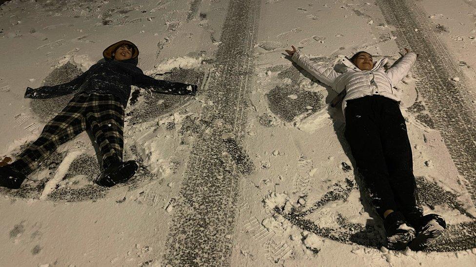 Snow angels in Croydon