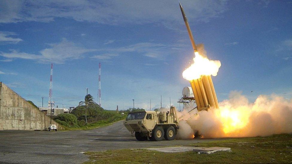 A THAAD interceptor missile