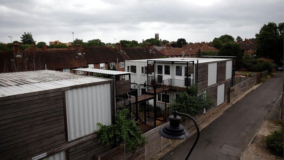 Housing estate made out of shipping containers