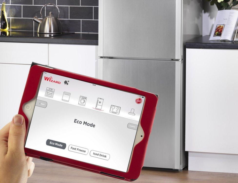 Hoover Wizard app on tablet