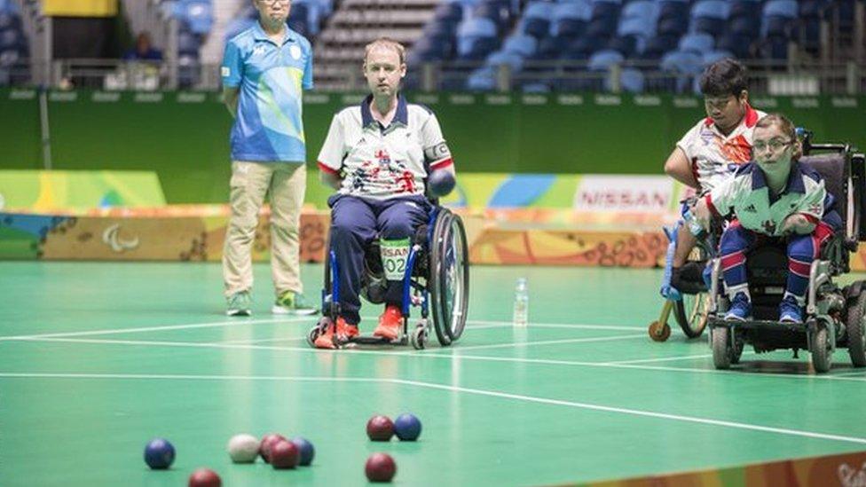 GB's Stephen McGuire and Evie Edwards in action in Rio