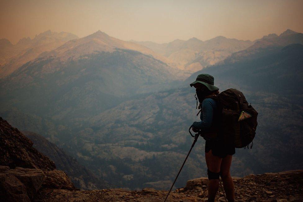 Hiker in Sierra National Forest