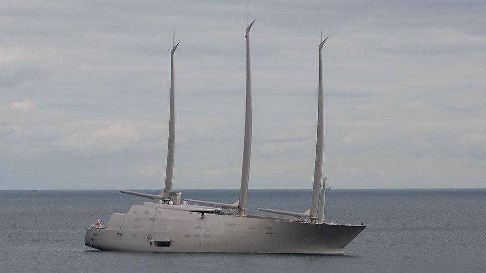 Sailing Yacht A in Douglas Bay