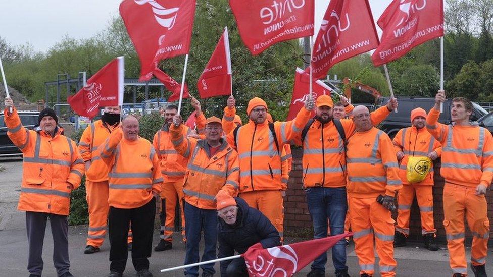 Striking bin workers